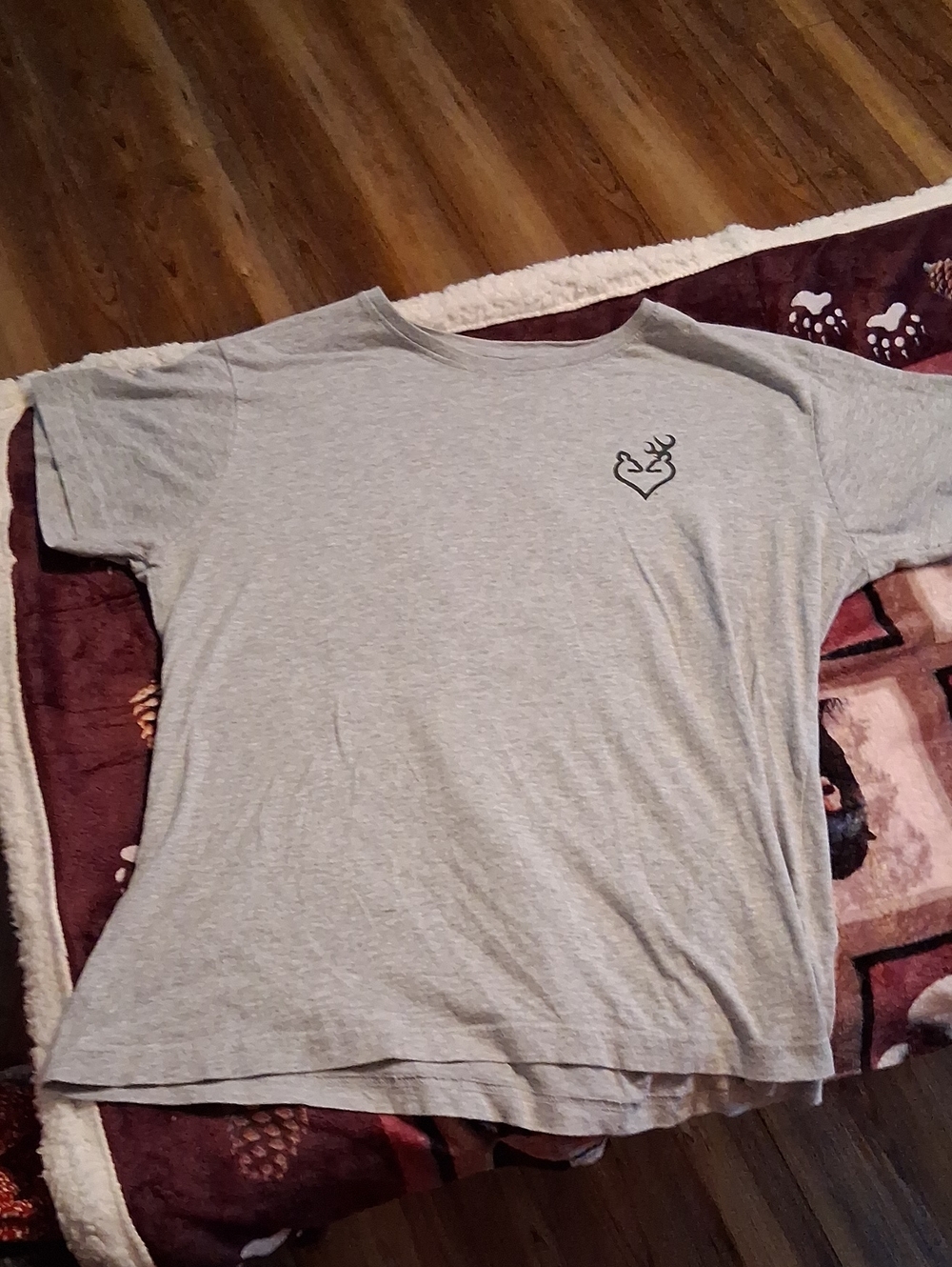 Browning Gray Short-Sleeve Tee with Heart Antler Logo